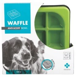 M-pets Waffle Gamelle Anti-glouton à Carreaux Verte -Magasin De Fournitures Pour Chiens De Compagnie 69531827105782