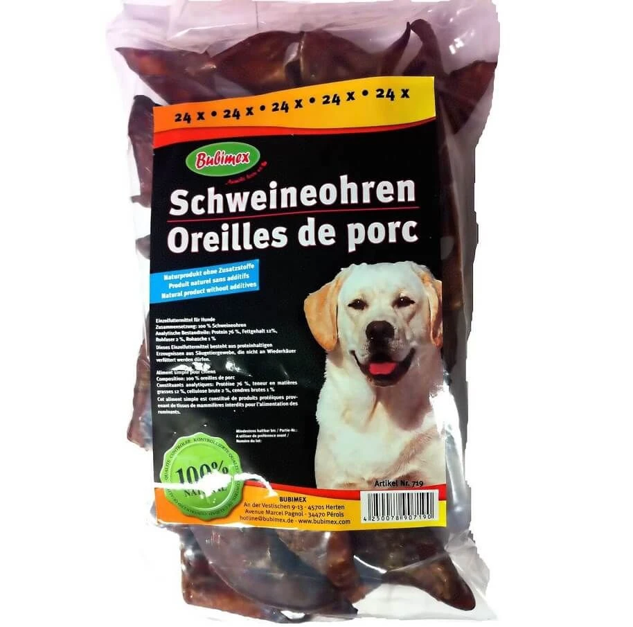 Bubimex Oreille De Porcs X 24 -Magasin De Fournitures Pour Chiens De Compagnie bubimex oreille de porcs x 24