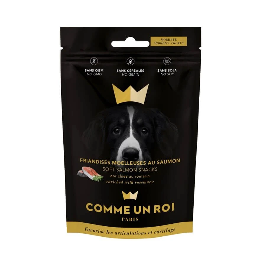 Comme Un Roi Friandises Chien Mobilité 100 g Comme Un Roi Friandises Chien Mobilité 100 G -Magasin De Fournitures Pour Chiens De Compagnie comme un roi friandises sans cereale saumon romarin pour la mobilite chien 100 gr p image 29340 grande 1
