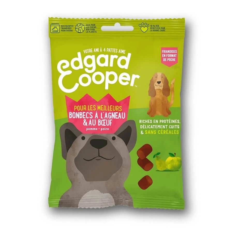 Edgard & Cooper Bonbecs Agneau & Boeuf Chien & Chiot 50 G -Magasin De Fournitures Pour Chiens De Compagnie edgar cooper bonbecs a l agneau au boeuf 50 g