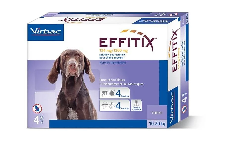 Effitix Spot On moyen chien 10 - 20 kg 24 pipettes Effitix Spot On Moyen Chien 10 - 20 Kg 24 Pipettes -Magasin De Fournitures Pour Chiens De Compagnie effitix 10