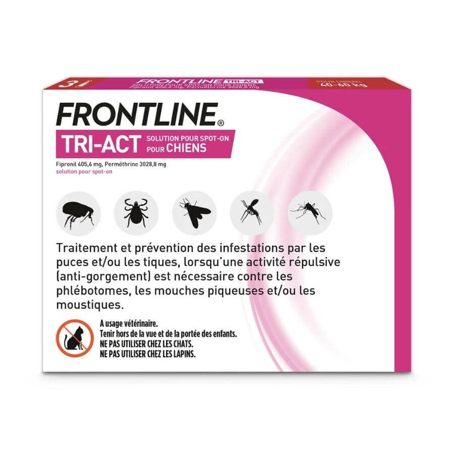Frontline Tri Act spot on Très Grand Chien 40 - 60 kg 3 pipettes Frontline Tri Act Spot On Très Grand Chien 40 - 60 Kg 3 Pipettes -Magasin De Fournitures Pour Chiens De Compagnie frontline tri act spot on tres grand chien 40 60 kg 3 pipettes 2