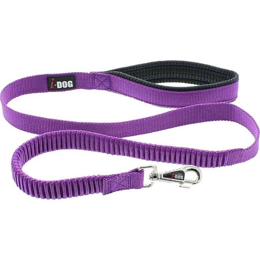 I-DOG Laisse Confort Elastique Violet/Gris 120 Cm -Magasin De Fournitures Pour Chiens De Compagnie i dog laisse confort elastique violet gris 120 cm